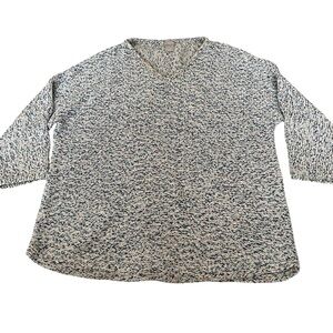 Chico's Women's Multicolor‎ Knit V-Neck Sweater 3/4 Sleeve Size 1 (M)